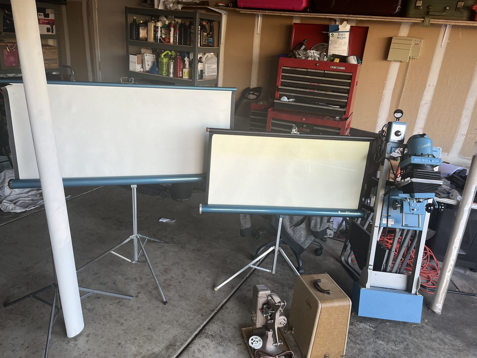 Vintage Darkroom Photography Equipment Set – Beseler Enlarger + Projector + Screens