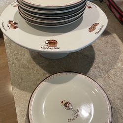 Cake Stand & 8 Plates