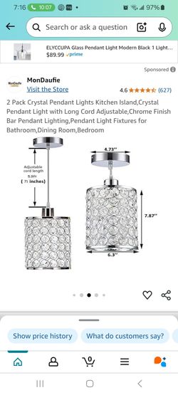 Crystal pendant lights
