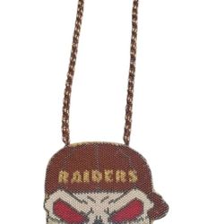 Handmade 17" Beaded Raiders Medallion Necklace – Native Style Fan Art