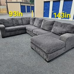 FREE DELIVERY Couch Sofa Chaise Sectional 3 Piece Grey