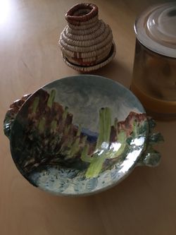 HAND PAINTED SUCCULENT DISH