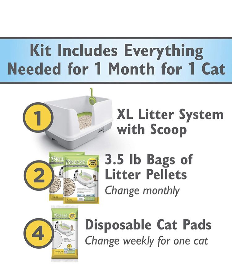 Purina Tidy Cats Non Clumping Litter System, Breeze XL All-in-One Odor  Control & Easy Clean Multi Cat Box