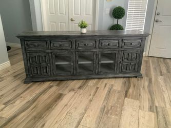 Beautiful 82" gray TV stand