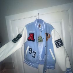 Blue Bape Varsity Jacket 