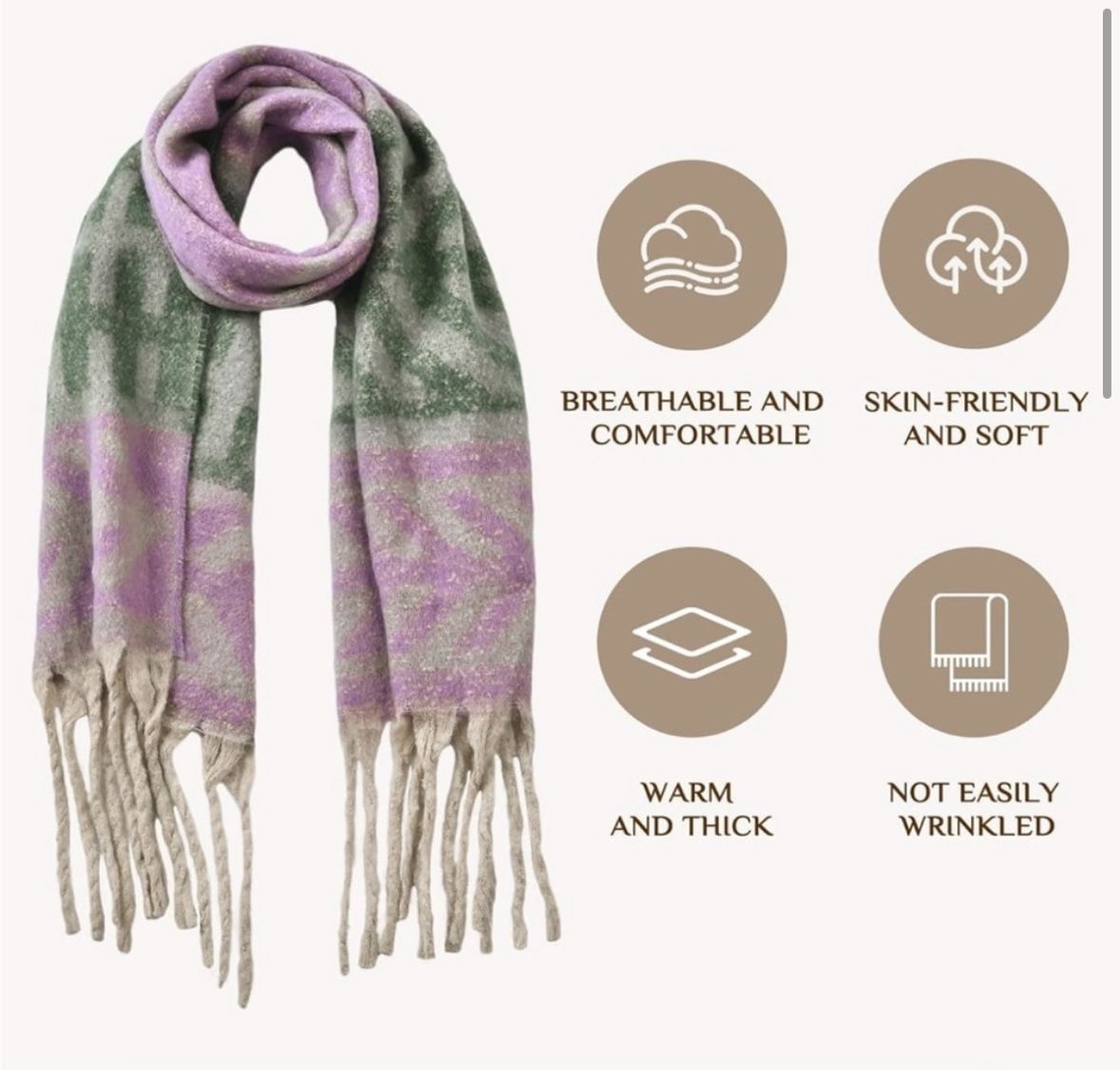 Warm Cozy Winter Scarf Shawl Feels like Cashmere