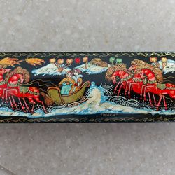 Beautiful Antique Russian Lacquer Box