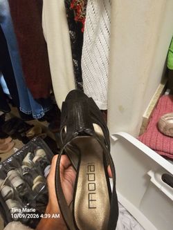 Moda Spana Black Strappy Wedge Sandals
