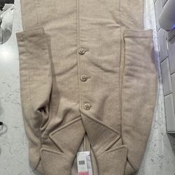 New Sigrid Olsen Natural Artisan Coat, Sand, Size Medium