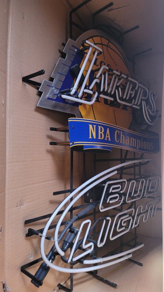 LA Lakers NBA Champions Bud Light Neon Sign