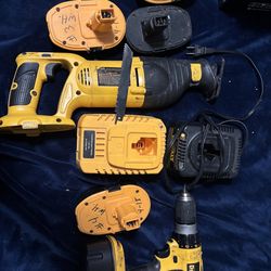 Dewalt tool set sawzall and drill gun