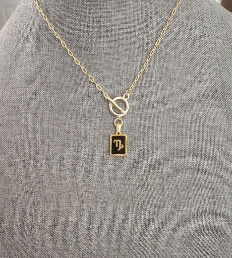 Gold Zodiac “Capricorn” Toggle Necklace