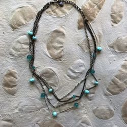 Aqua beaded necklace