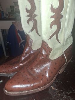 Ostrich Leather Cowboy Boots