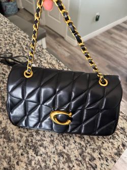 Coach Pillow Madison Shoulder Bag – Black Leather with Gold Chain