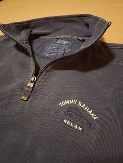 Tommy Bahama Quarter-Zip Pullover Sweatshirt Men Large