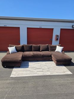 Beautiful Brown Down Feather Sectional Sofa Free Delivery