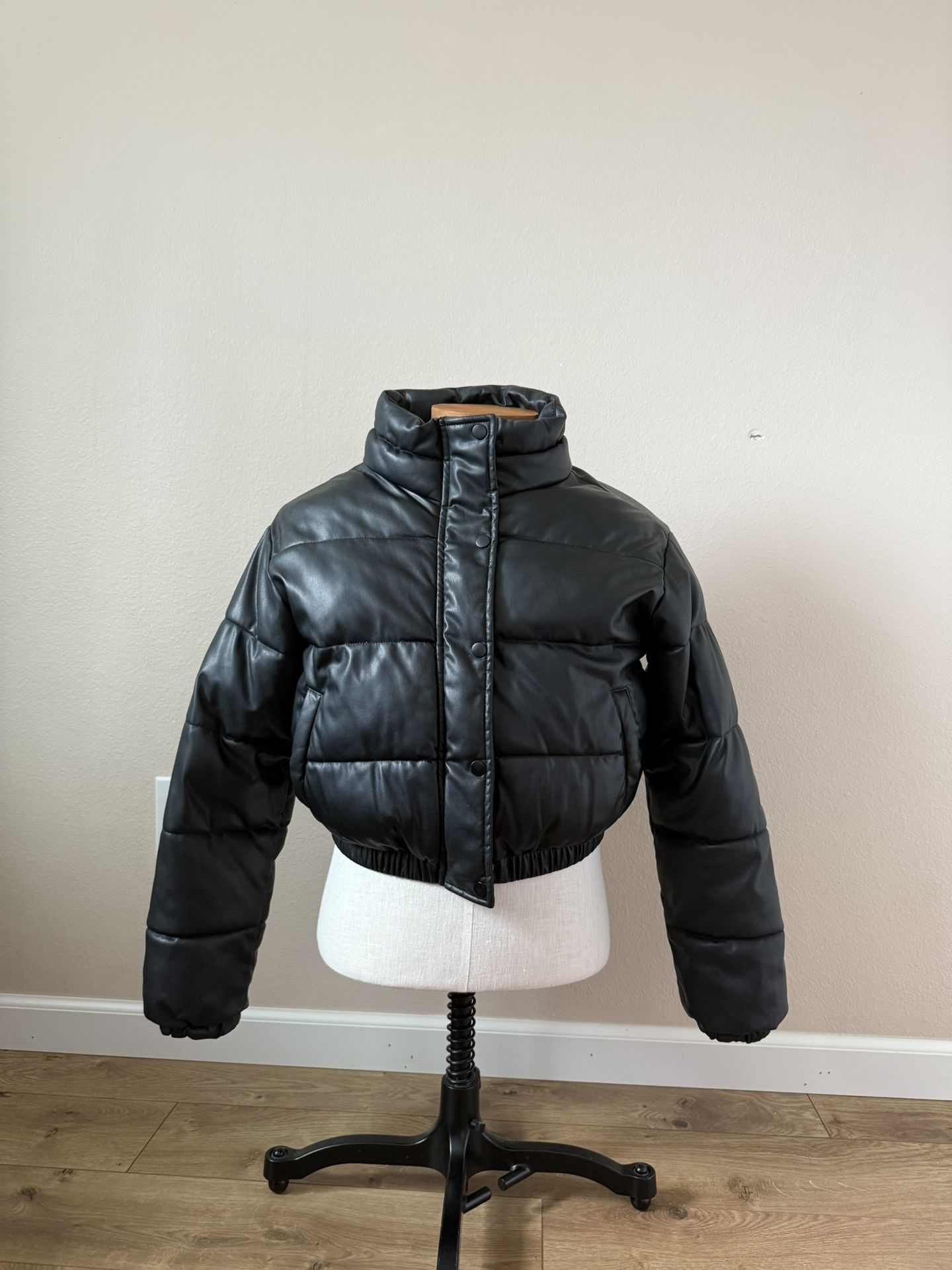 Leather Puffer Jacket