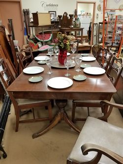 Elk Furniture 1920s 8 foot dining room table with 6 chairs