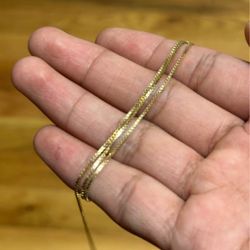 0.7mm Box Chain Necklace in Solid 14K Gold - 20"