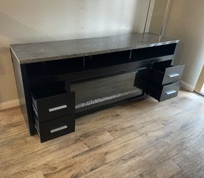 Entertainment Stand With Fireplace