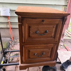 Traditional Style Oak Two-Drawer Filing Cabinet