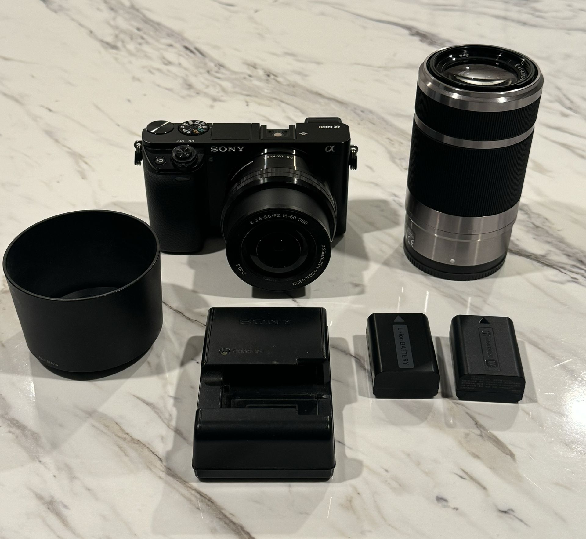 Sony A6000 Mirrorless Digital Camera Sony 55-210mm 16-50mm Lenses