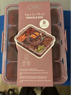 CWC) 8-Compartment Snackle Box in a pink color,