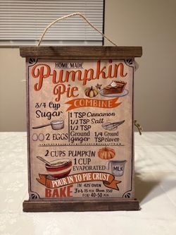 Fall Pumpkin Pie Kitchen Sign 🎃