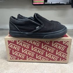 Kids Black Slip On Vans