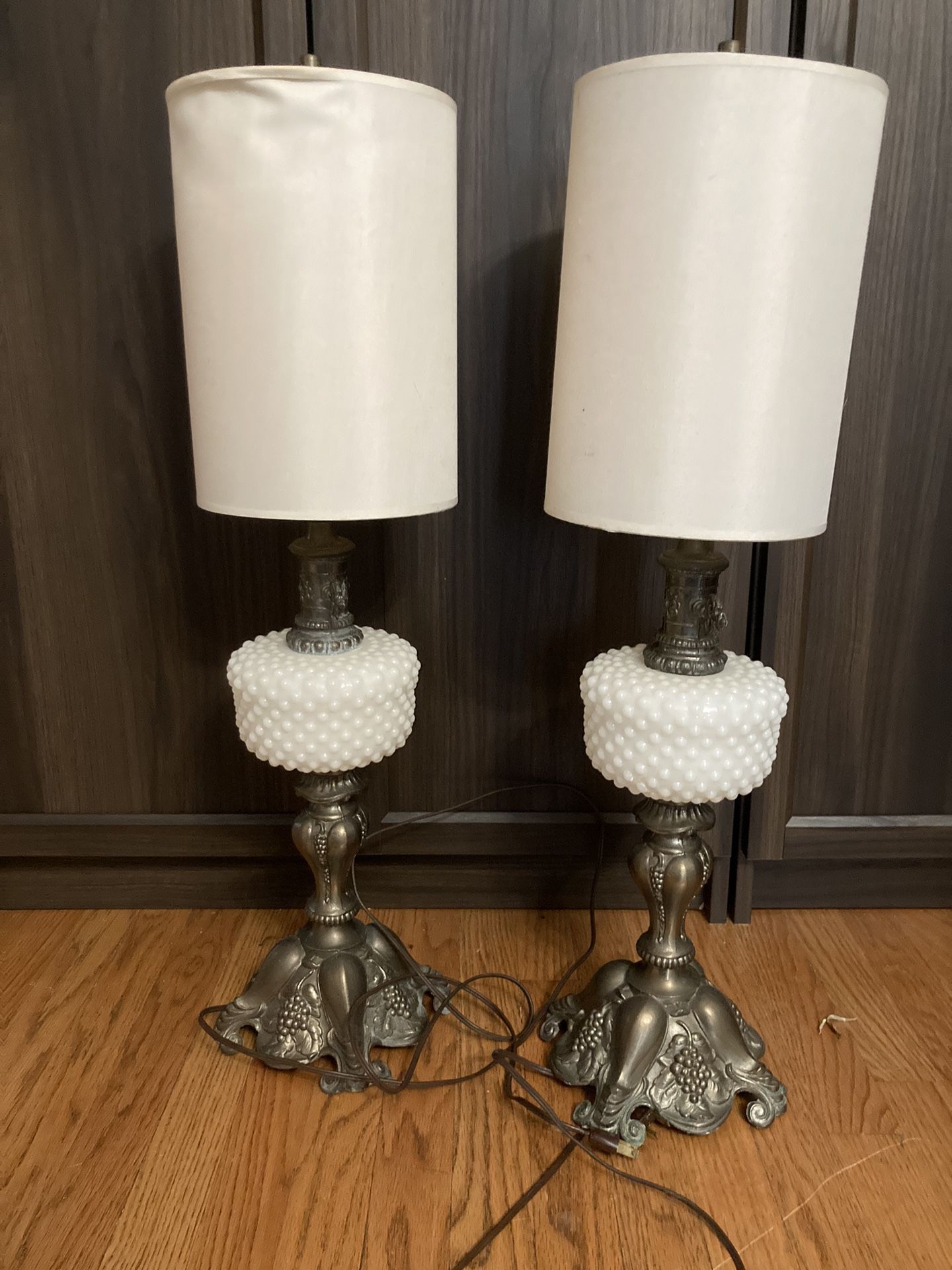2 set of vintage milk hobnob lamps SERIOUS INQUIRIES ONLY