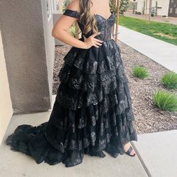 Black Sequin Prom Dress 