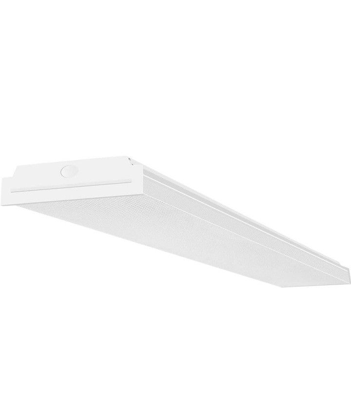 FaithSail 4FT LED Wraparound Light 60W LED Office Lights, 7200lm, 4000K Neutral White, 4 Foot Flush Mount LED Wrap Shop Puff Ceiling Lighting Fixture