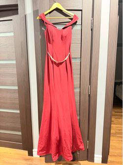 Burgundy Off Shoulder Gown (size Small)