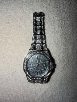 Iced out VVS moissanite watch