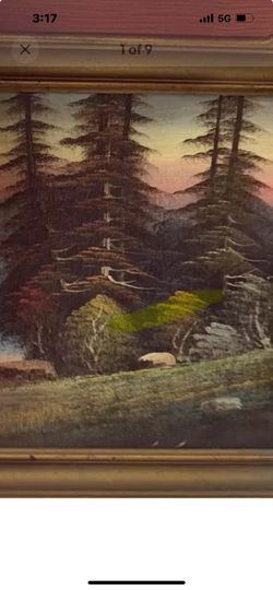 WM Lamoss, original oil painting 1928 Native Americans In A Canoe 