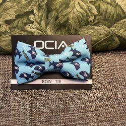 77-PTT New Never Used  OCIA Handmade Toddlers Blue Sharks Bow Tie High Quality