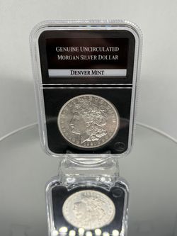 1921-D Morgan Silver Dollar $1 – Uncirculated – PCS Genuine Slab – Denver Mint