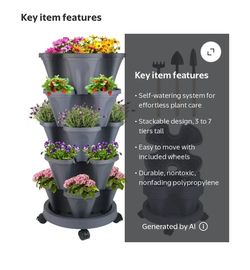 Stackable Vertical Planter with Wheels