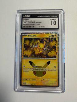Pikachu Holo Rare CGC 10 Gem Mint Pokemon Card