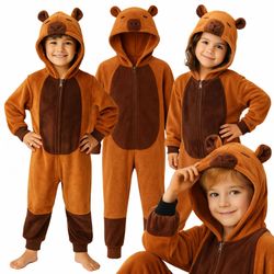 Halloween Kids Toddler Capybara Jumpsuit Costume, Kids Pajama Suit, Baby Outfit Suit
