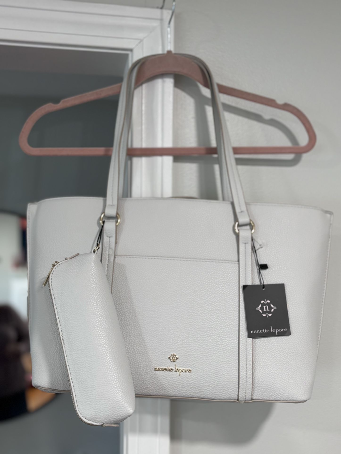 Nanette Lepore off Dawn Grey Tote Bag Set