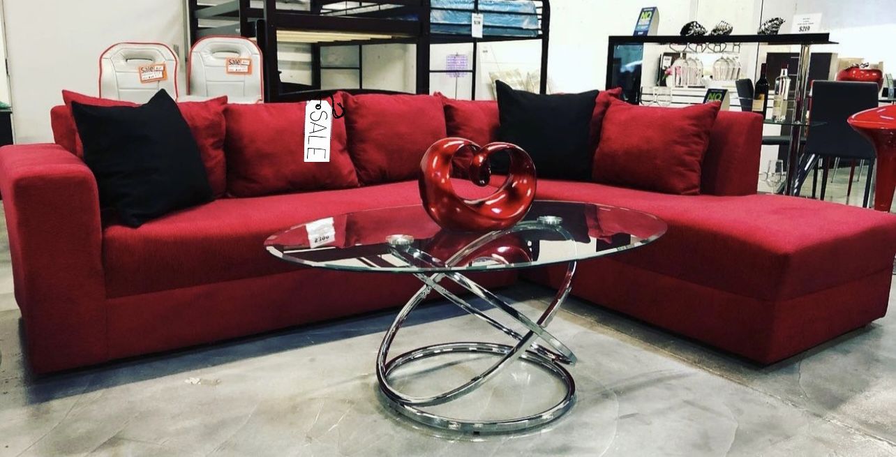 Red Sectional Sofa - Sillon