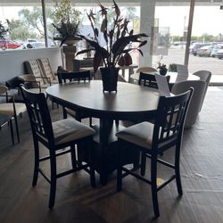 Grey/black 5PC Counter Height Dining Room Set 