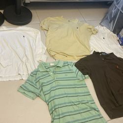 Men Shirts Size Large Great Condition 4 Ralph Lauren Polo And 1 Lacoste Shirt Everything For 30.00