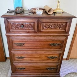 Tall Oak Vintage Dresser 