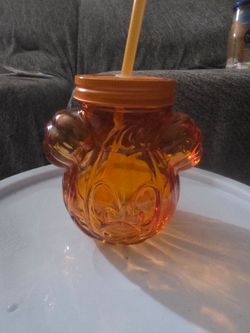 new disney halloween mickey mouse pumpkin silhouette mason glass jar with lid and straw