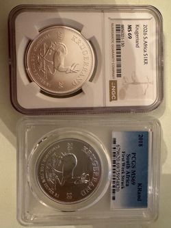 1oz Silver Krugerrand - PCGS MS69 / NGC MS69