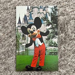 Vintage Walt Disney World Mickey Mouse Fantasyland Postcard Cinderella Castle Welcome To The Magic Kingdom