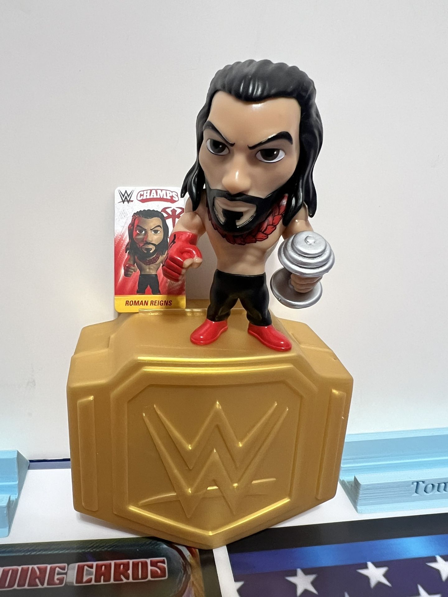WWE Champs Mini Figure Roman Reigns (with Dumbbell and Case)